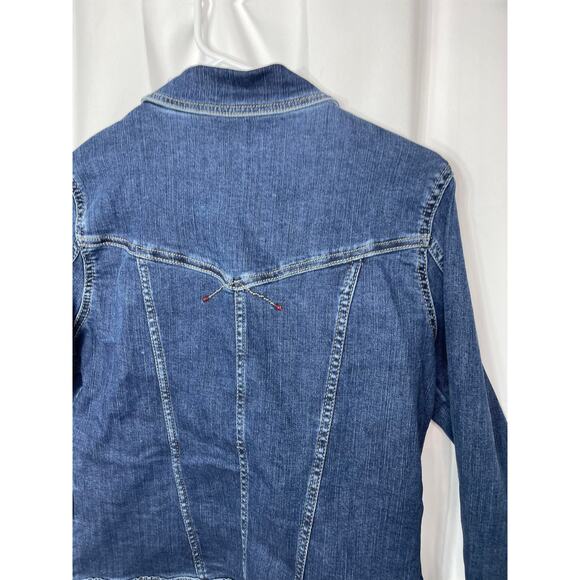 Wrangler Authentics denim jacket blue jean wome's medium dark wash western - Picture 7 of 14